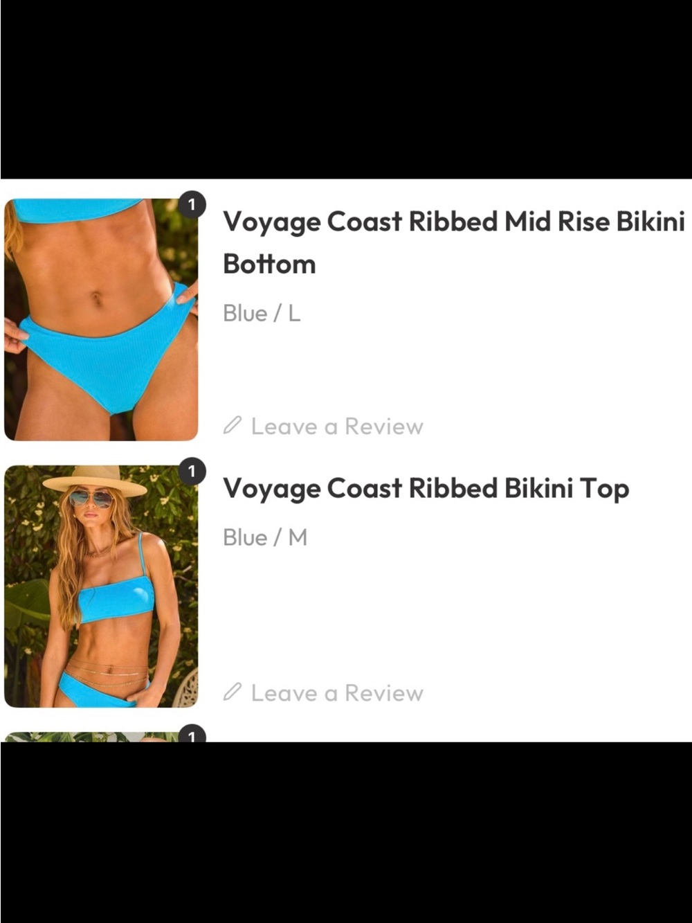 Vici Voyage Coast Ribbed Bikini Set in Bright Blue never worn